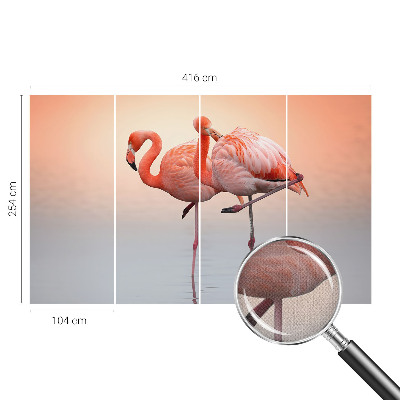 Samoljepljiva fototapeta za dnevni boravak Nježni flamingosi