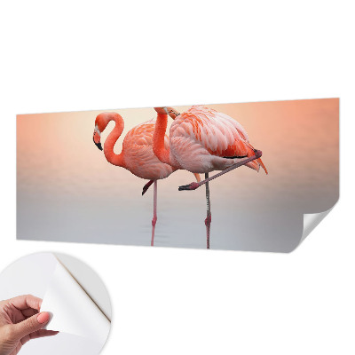 Samoljepljiva fototapeta za dnevni boravak Nježni flamingosi