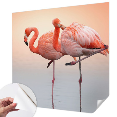 Samoljepljiva fototapeta za dnevni boravak Nježni flamingosi