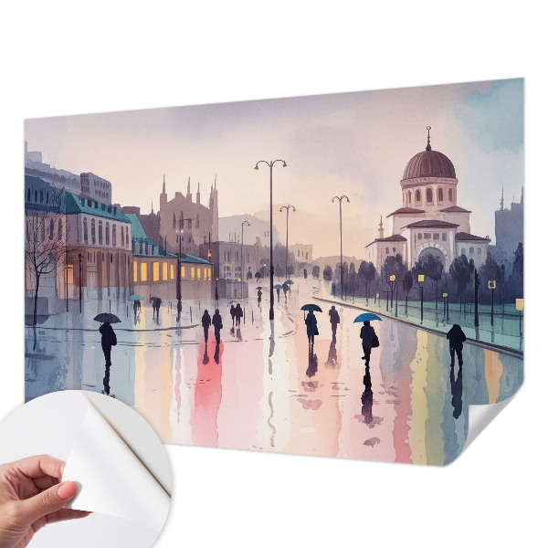 Samoljepljiva foto tapeta s motivom kišne šetnje