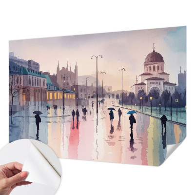 Samoljepljiva foto tapeta s motivom kišne šetnje