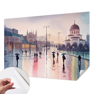 Samoljepljiva foto tapeta s motivom kišne šetnje