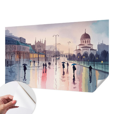 Samoljepljiva foto tapeta s motivom kišne šetnje