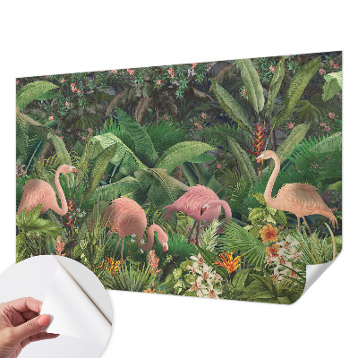 Samoljepljiva fototapeta za dnevni boravak Ružičasti flamingosi