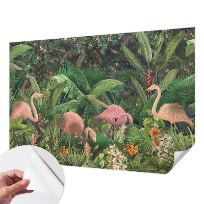 Samoljepljiva fototapeta za dnevni boravak Ružičasti flamingosi