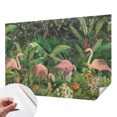 Samoljepljiva fototapeta za dnevni boravak Ružičasti flamingosi