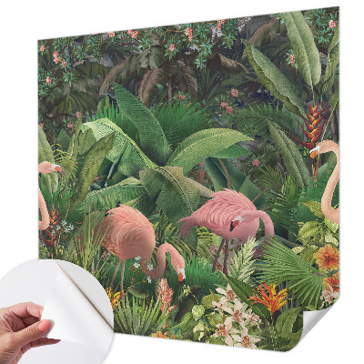 Samoljepljiva fototapeta za dnevni boravak Ružičasti flamingosi