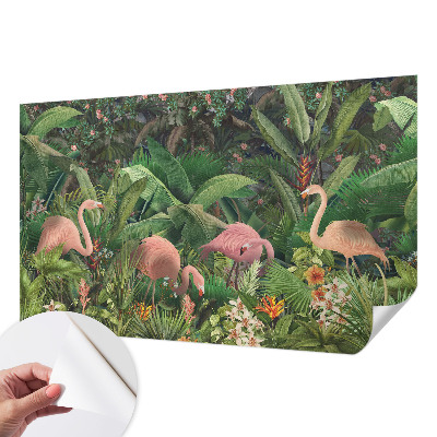 Samoljepljiva fototapeta za dnevni boravak Ružičasti flamingosi