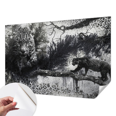 Samoljepljiva fototapeta za dnevni boravak s uzorkom apstraktnih leoparda