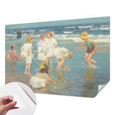 Samoljepljiva fototapeta za spavaću sobu s motivom dječjeg prizora „Djetinjstvo na plaži”