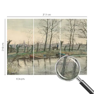 Samoljepljiva fototapeta za spavaću sobu s motivom zimskog krajolika