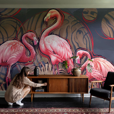 Samoljepljiva foto tapeta Ružičasti flamingosi