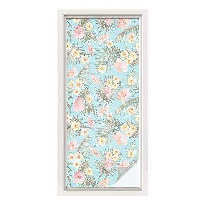 Mliječna folija za staklo vitraj Tropski uzorak