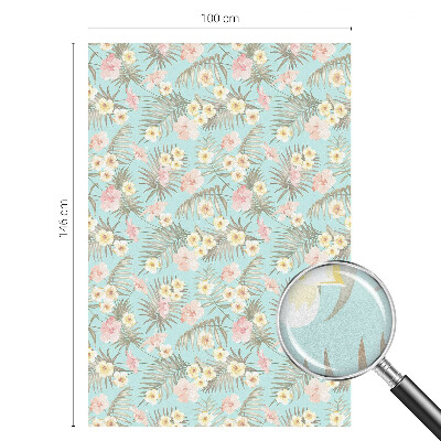 Mliječna folija za staklo vitraj Tropski uzorak