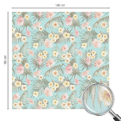 Mliječna folija za staklo vitraj Tropski uzorak