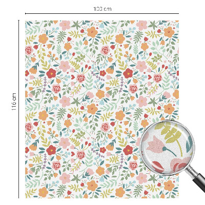 Mliječna folija za staklo vitraj Cvjetni uzorak