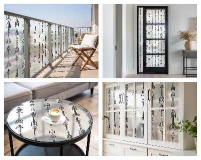 Samoljepljiva folija za staklo vitraj Geometrijske strelice