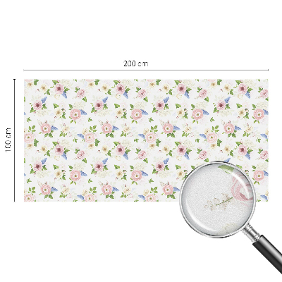 Mliječna folija za staklo vitraj Cvjetni uzorak