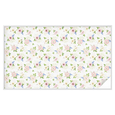 Mliječna folija za staklo vitraj Cvjetni uzorak