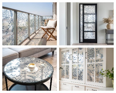 Samoljepljiva folija za staklo vitraj Biljni motiv