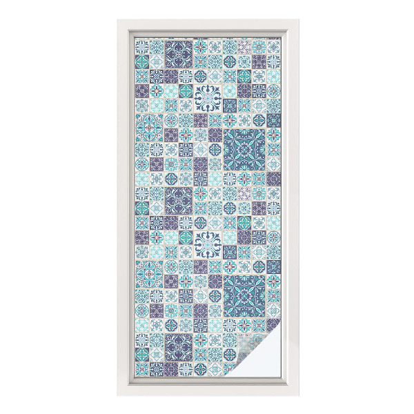 Mliječna folija za staklo vitraj Cvjetne pločice