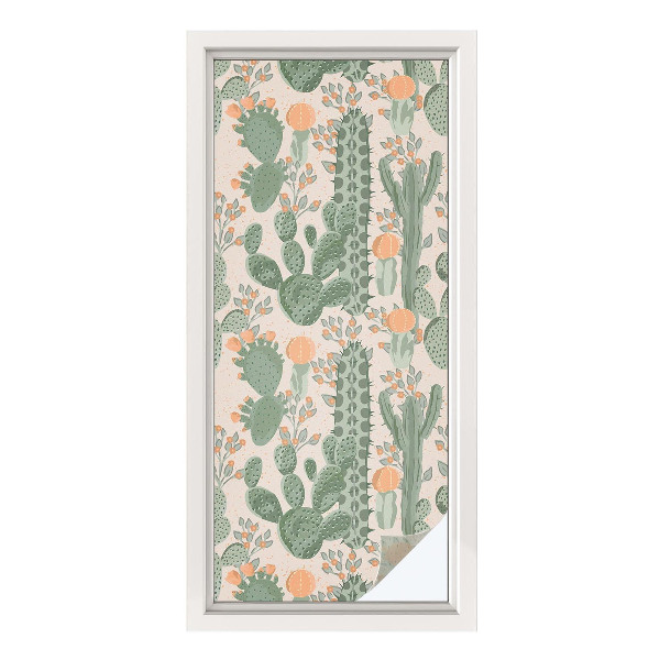 Samoljepljiva folija za staklo vitraj Zeleni sukulenti