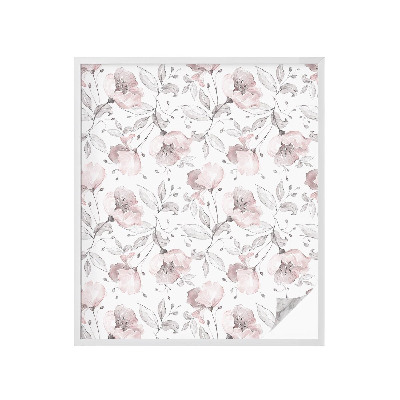 Mliječna folija za staklo vitraj Listovi ruže