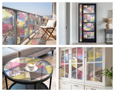 Samoljepljiva folija za staklo vitraj Šareni trokuti