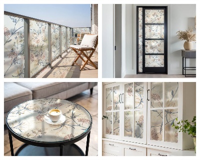 Samoljepljiva folija za staklo vitraj Cvijeće harmonije