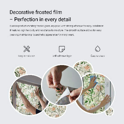 Samoljepljiva folija za staklo vitraj Biljni uzorak