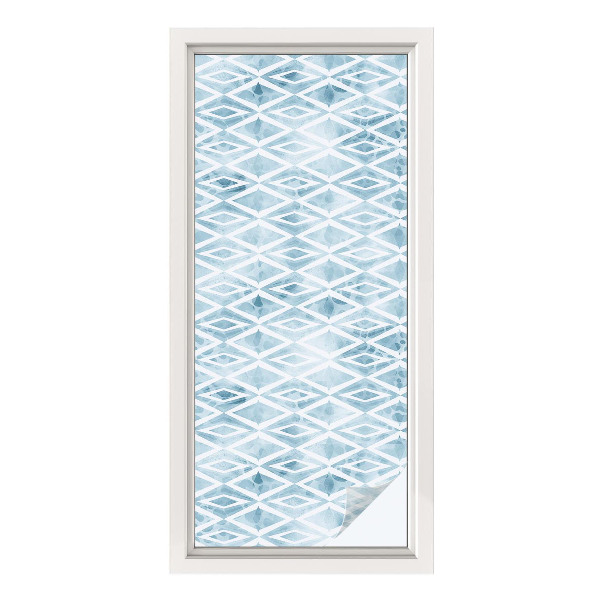 Mliječna folija za staklo vitraj Plavi rombovi