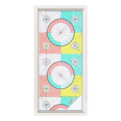 Mliječna folija za staklo vitraj Geometrijski krugovi