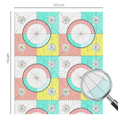 Mliječna folija za staklo vitraj Geometrijski krugovi