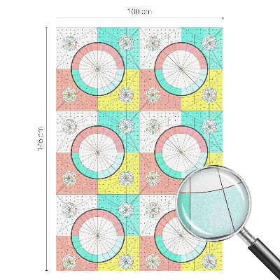 Mliječna folija za staklo vitraj Geometrijski krugovi