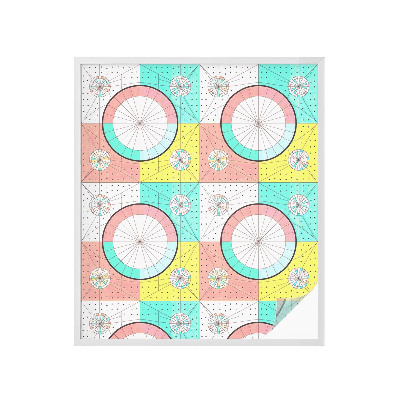 Mliječna folija za staklo vitraj Geometrijski krugovi