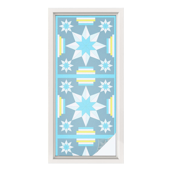 Mliječna folija za staklo vitraj Zvjezdani uzorak