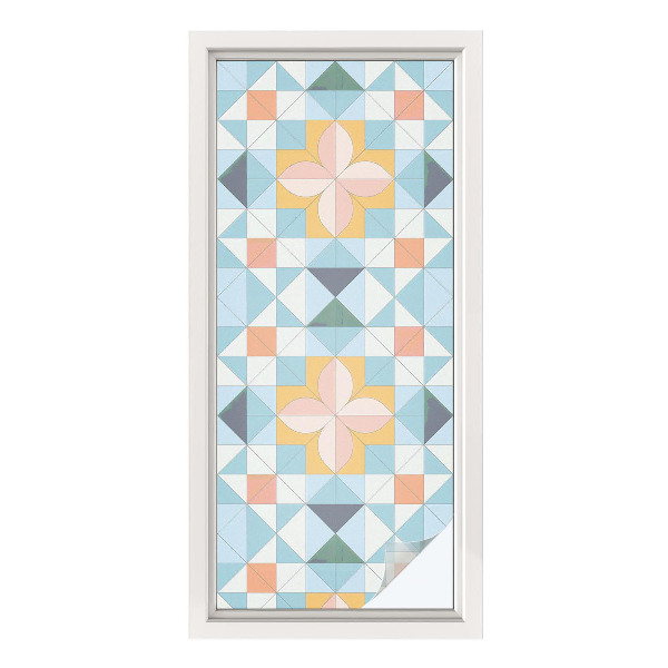 Mliječna folija za staklo vitraj Šarena geometrija