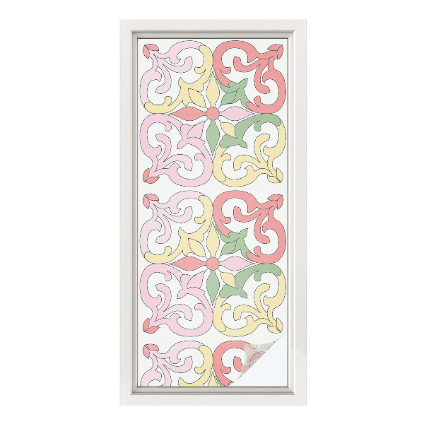 Mliječna folija za staklo vitraj Cvjetni ukrasi