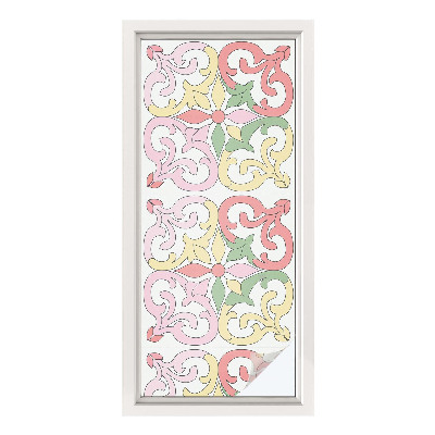 Mliječna folija za staklo vitraj Cvjetni ukrasi