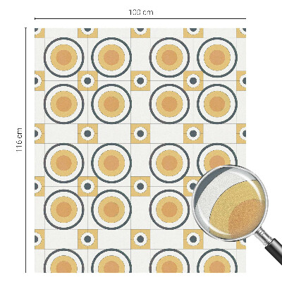 Mliječna folija za staklo vitraj Retro krugovi