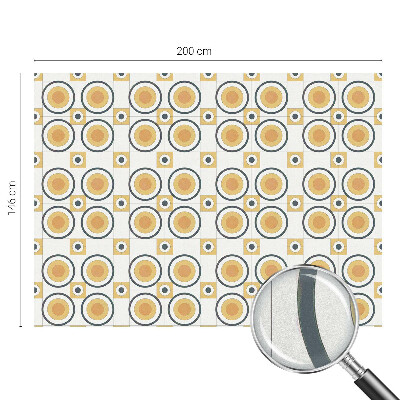 Mliječna folija za staklo vitraj Retro krugovi