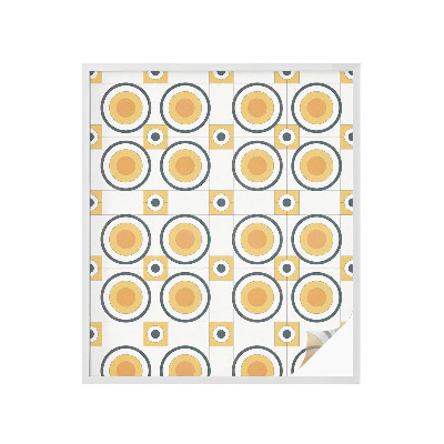 Mliječna folija za staklo vitraj Retro krugovi