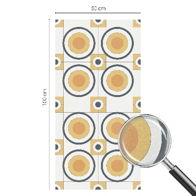 Mliječna folija za staklo vitraj Retro krugovi