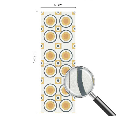 Mliječna folija za staklo vitraj Retro krugovi