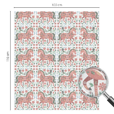 Mliječna folija za staklo vitraj Šareni konji