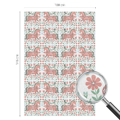 Mliječna folija za staklo vitraj Šareni konji