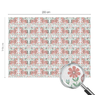 Mliječna folija za staklo vitraj Šareni konji