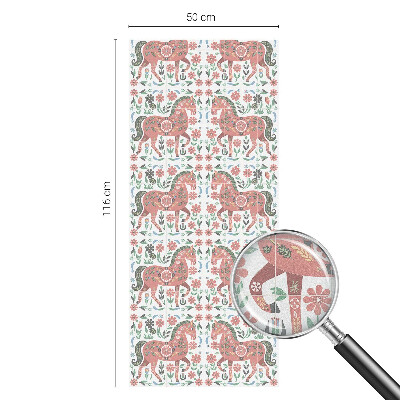 Mliječna folija za staklo vitraj Šareni konji