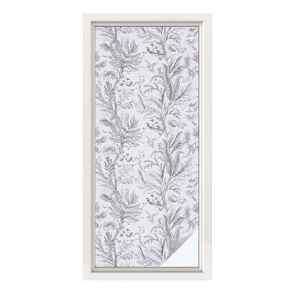 Dekorativna folija za staklo Lišće i leptiri