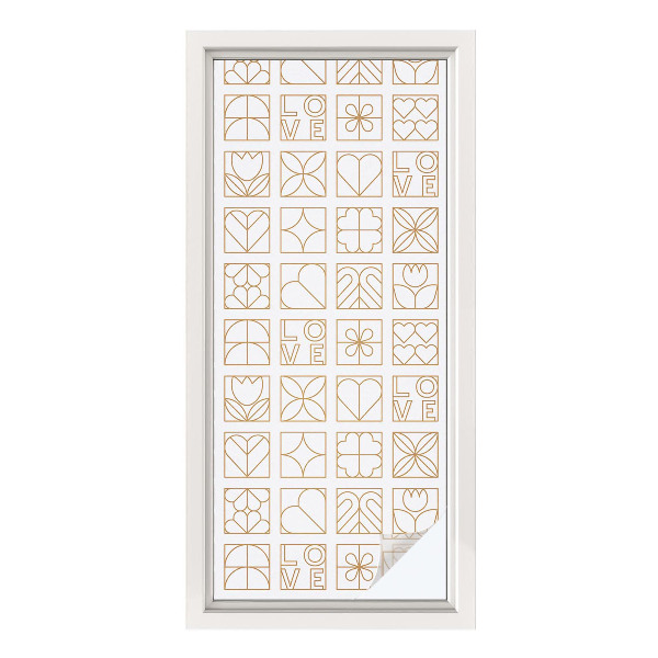 Folija za prozore zaštita od pogleda Geometrijska ljubav